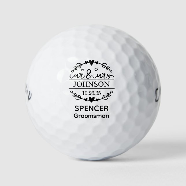 Balles De Golf Garin de mariage M. et Mme (Devant)