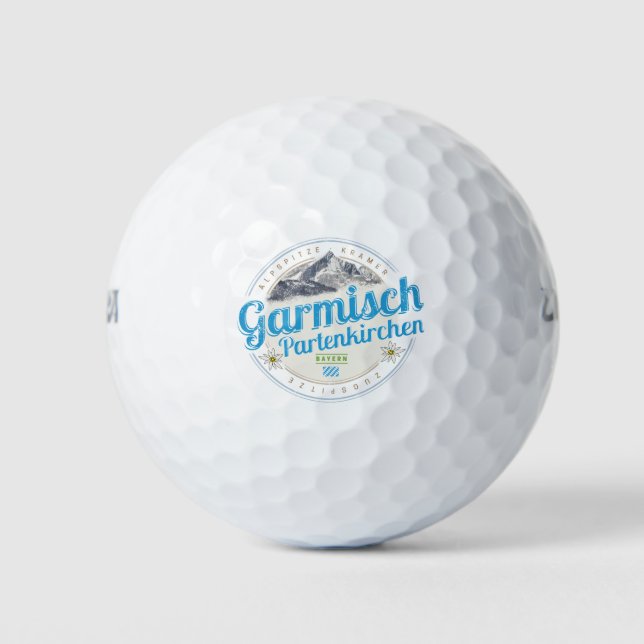 Balles De Golf Garmisch Partenkirchen Bavière Alpes Vintages (Devant)