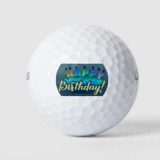 Balles De Golf Gateau De Joyeux Anniversaire De Et Bougies De Zazzle Fr