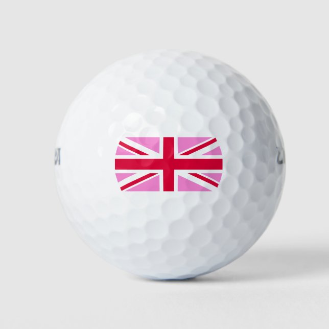 Balles De Golf GAY PRIDE britannique (Union Jack rose) (Drapeau b (Devant)