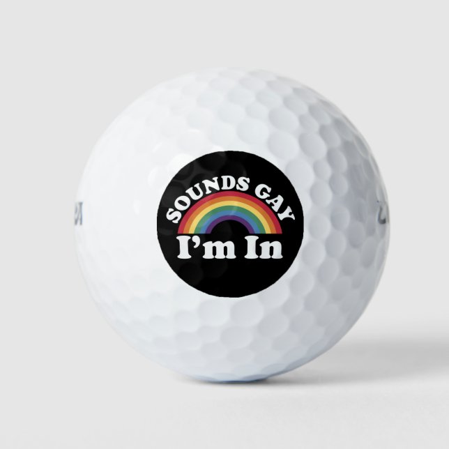 Balles De Golf Gay pride LGBT Rainbow Sounds Gay I'm In (Devant)
