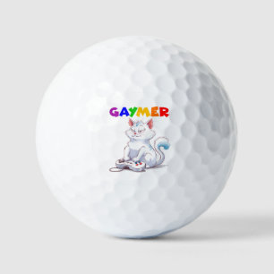 Balles De Golf Gaymer - Rainbow Gaming Cat avec console LGBTQ