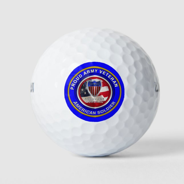 Balles De Golf Général de l'armée fier Vétéran Adjoint (Devant)
