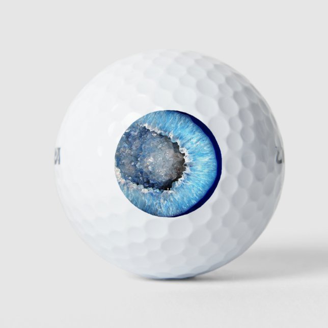 Balles De Golf Géode cristal bleu tombé (Devant)