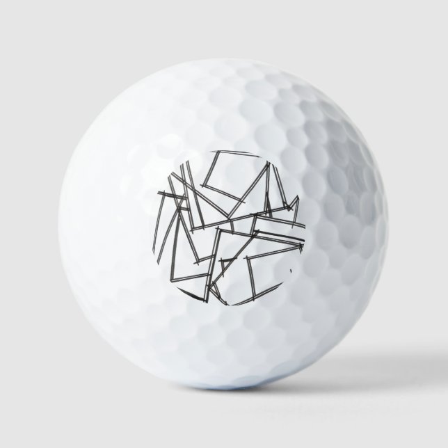 Balles De Golf Géométrique Moderne Minimaliste Noir Et Blanc (Recto)
