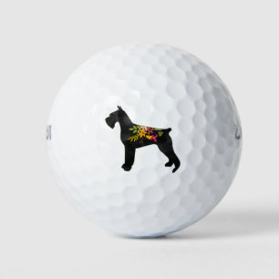 Balles De Golf Giant Schnauzer Chien CC Boho Floral Silhouette