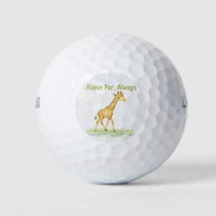 Balles De Golf Girafe aquarelle mignonne, Au-dessus de la moyenne