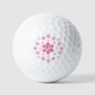 Balles De Golf Glam à fleurs roses