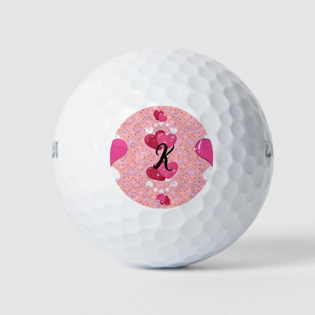 Balles De Golf glitter pink heart vibrant romantic wallpaper (Devant)