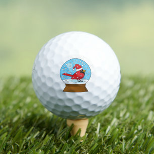 Balles De Golf Globe des neiges avec cardinal rouge mignon