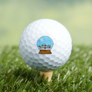 Balles De Golf Globe des neiges avec trois Chouettes Gnomes