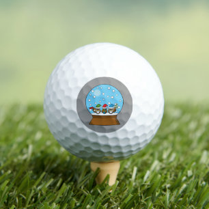 Balles De Golf Globe des neiges avec trois Chouettes Gnomes