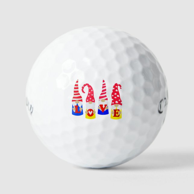 Balles De Golf Gnomes mignons amour (Recto)