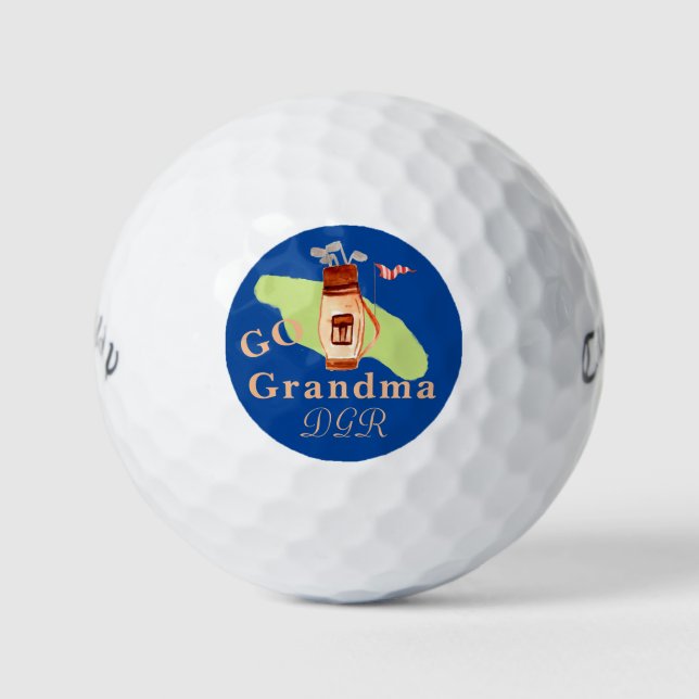 Balles De Golf GO GRANDMA Message avec Monogramme (Devant)