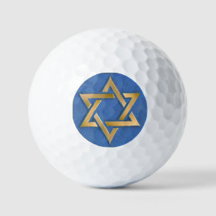 Balles De Golf Gold Blue Star de David Art Panel