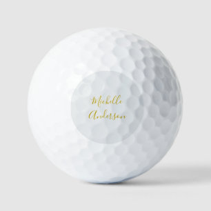 Balles De Golf Gold Color Modern Minimaliste Nom d'écriture manus