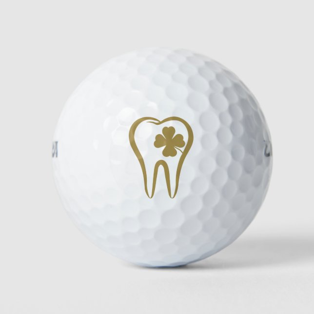 Balles De Golf Gold Dentist | Dents chanceux (Devant)