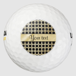 Balles De Golf Gold Faux & Sparkly Black Parties scintillant Spot