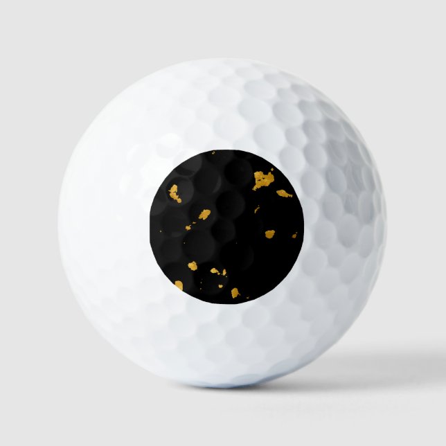 Balles De Golf Gold Flakes Noir (Recto)
