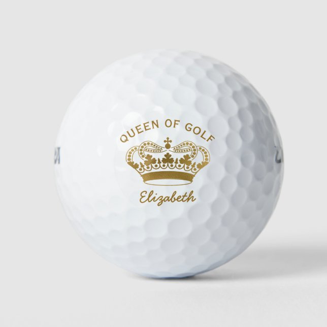 Balles de golf Gold Monogram Queen of Golf (Devant)
