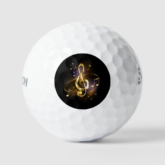 Balles De Golf Gold Treble Clef Music (Recto)