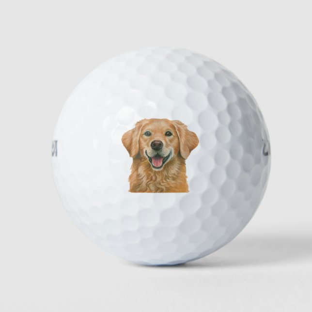 Balles De Golf Golden Retriever par Janet Pidoux (Devant)
