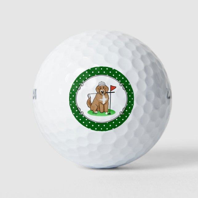 Balles De Golf Goldendoodle Chien Jouer Golf (rouge whmk2) Plaisi (Devant)