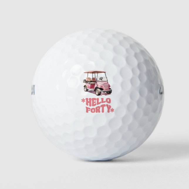 Balles De Golf Golf 40e anniversaire avec panier rose femme golfe (Devant)