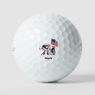 Balles De Golf Golf 4 juillet Jour de l'Indépendance avec drapeau