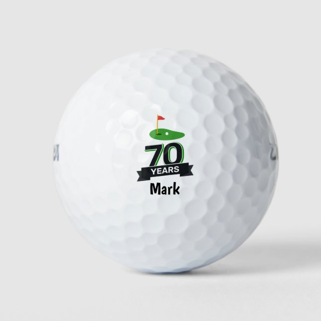 Balles De Golf Golf 70e anniversaire à vous avec Golf Drapeau (Devant)