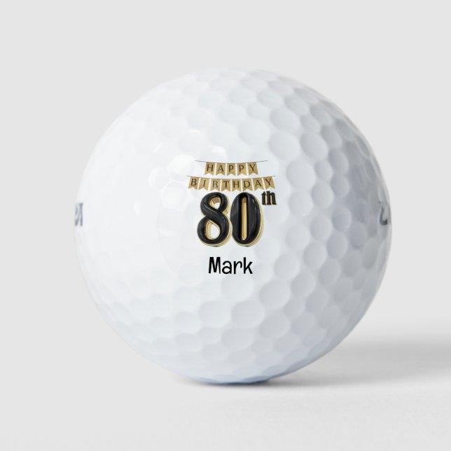 Balles De Golf Golf 80e anniversaire pour Golfer (Devant)