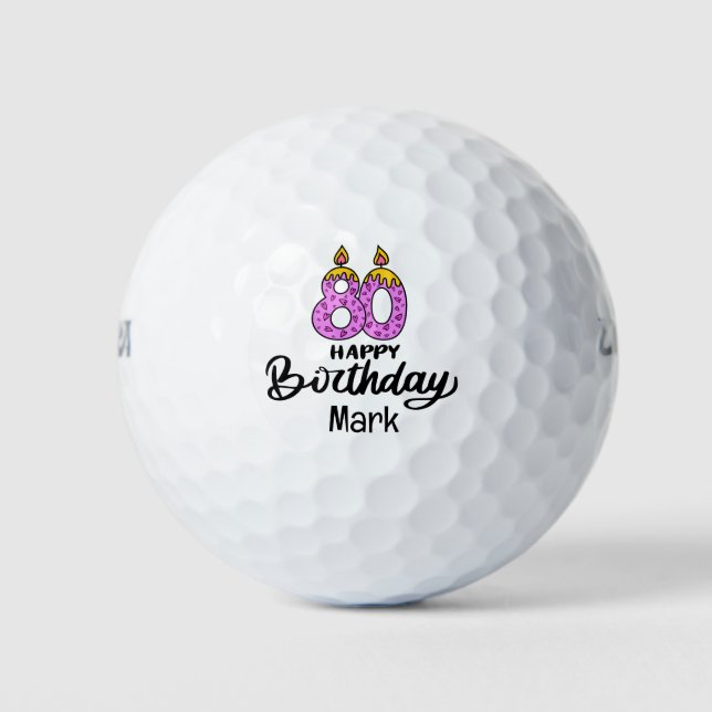 Balles De Golf Golf 80e anniversaire pour Golfer (Devant)