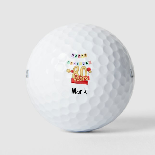 Balles De Golf Golf 80e anniversaire pour Golfer (Devant)