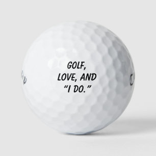 Balles De Golf 'Golf, Amour, Et "Oui Je Le Veux"' Cadeau de Maria