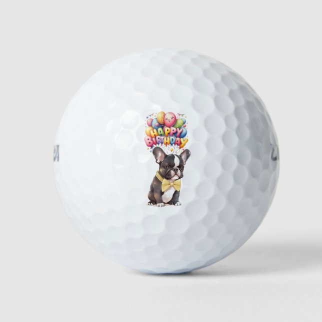 Balles De Golf Golf Anniversaire avec Bulldog (Devant)