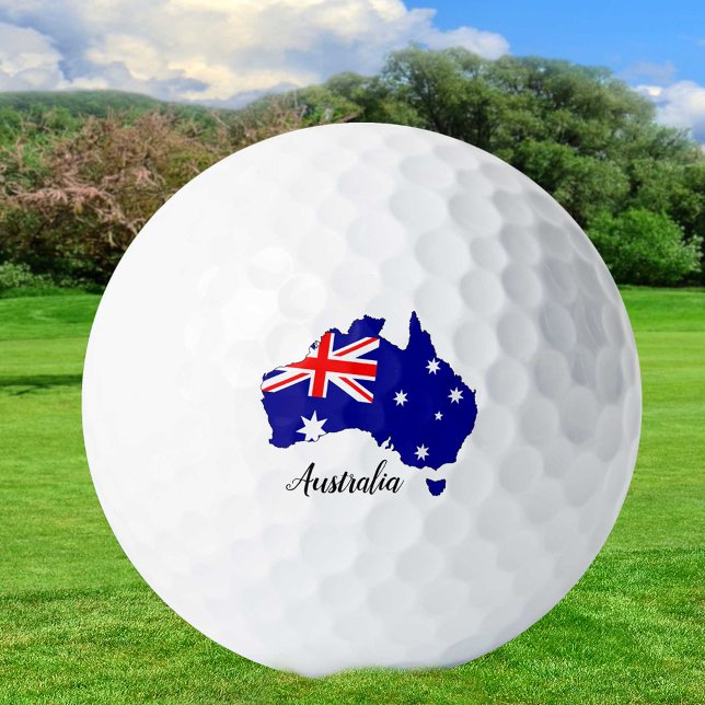 Balles De Golf Golf Australie & Drapeau australien / Australien (Créateur téléchargé)