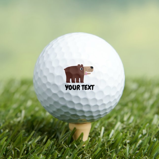 Balles De Golf Golf ball for kids with brown bear cub cartoon (T-shirt Insitu)