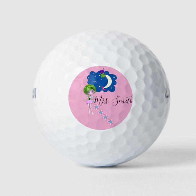 Balles De Golf Golf Ball Moon Rose Floral (Devant)