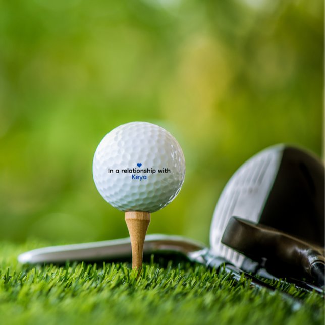 Balles De Golf Golf Balls Modern Custom Fiance Nom Blue Heart (Personalized Golf Balls for Your Fiancé!)