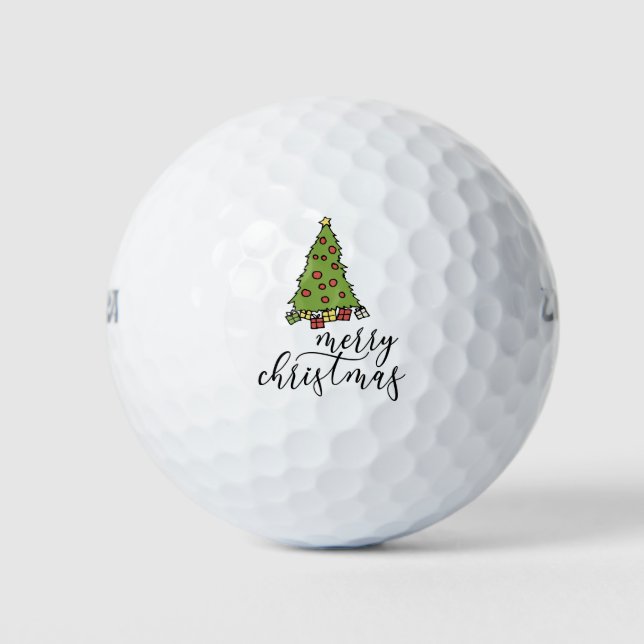 Balles De Golf Golf Christmas Tree Joyeux Noël (Devant)