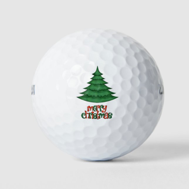 Balles De Golf Golf Christmas Tree Joyeux Noël (Devant)