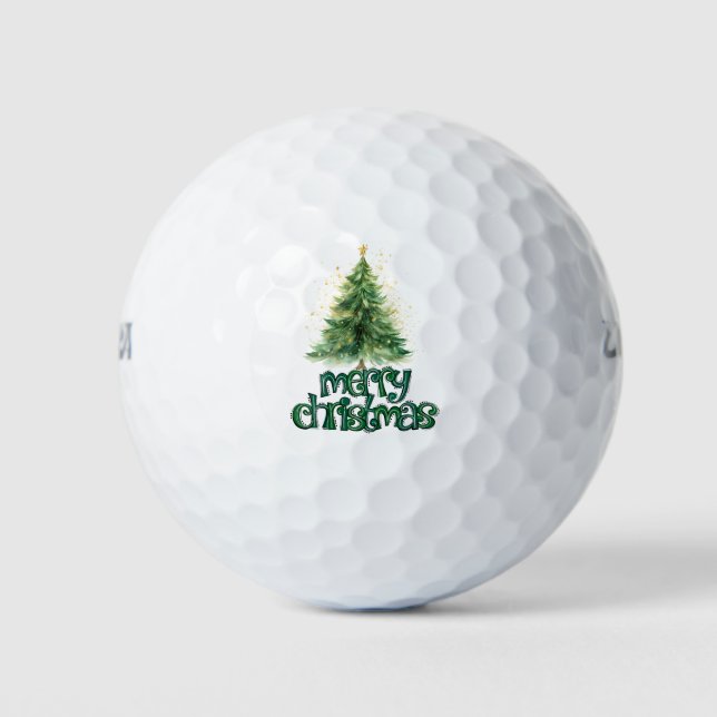 Balles De Golf Golf Christmas Tree Joyeux Noël (Devant)