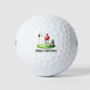 Balles De Golf Golf de Noël avec le Père Noël jouant au golf sur