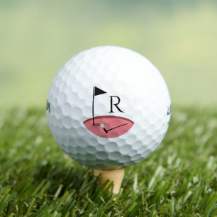 Balles De Golf Golf Drapeau et Club Monogramme initial Golf Balls