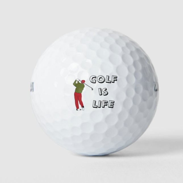 Balles De Golf GOLF est la vie, Golfer, Golf Citation (Devant)