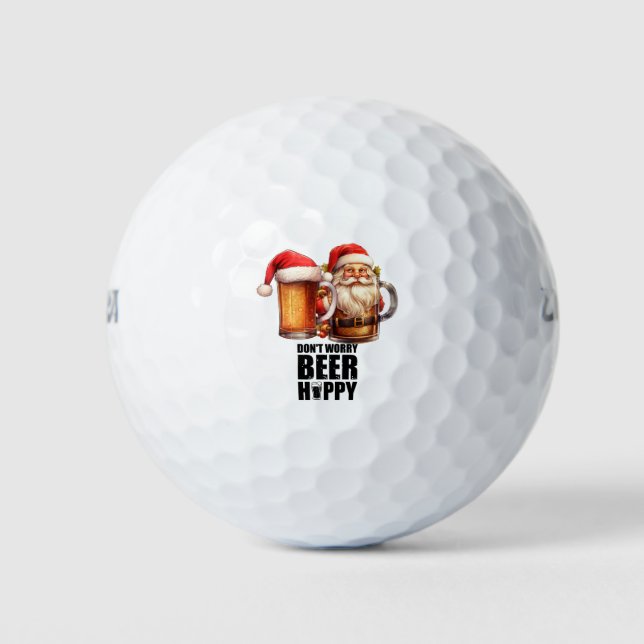 Balles De Golf Golf et bière pour Noël (Devant)