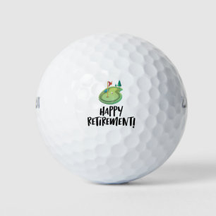 Balles De Golf Golf Happy Retirement avec drapeau de golf sur ver