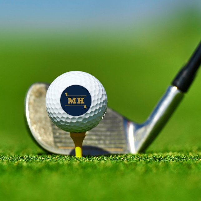 Balles De Golf Golf Initiales Classique Préparatoire Athlétique N (Bold collegiate style with a modern edge. Personalized initials make it uniquely yours.)