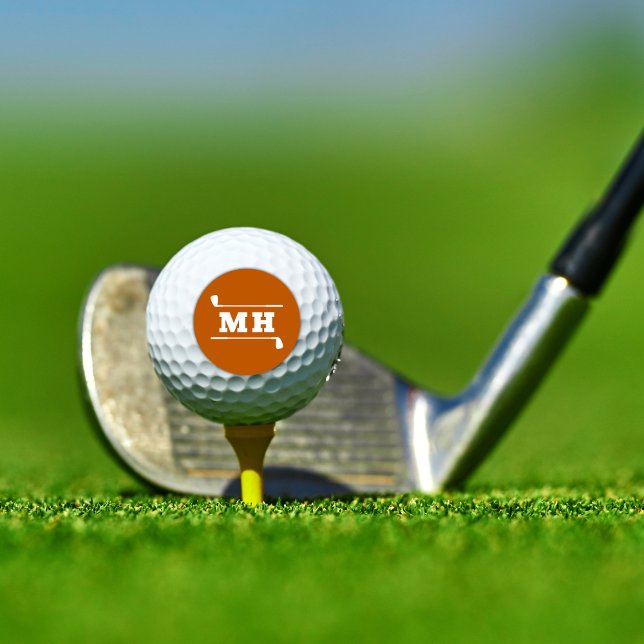 Balles De Golf Golf Initiales Classique Préparatoire Athlétique O (Bold collegiate style with a modern edge. Personalized initials make it uniquely yours.)