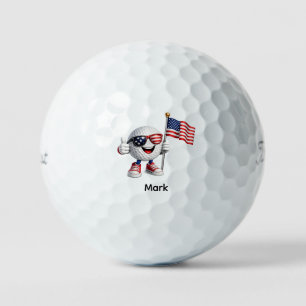 Balles De Golf Golf Jour de l'Indépendance du 4 juillet avec drap
